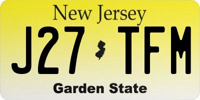 NJ license plate J27TFM