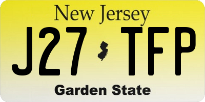 NJ license plate J27TFP