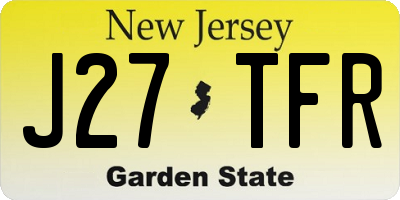 NJ license plate J27TFR