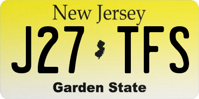 NJ license plate J27TFS