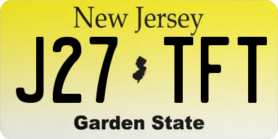 NJ license plate J27TFT