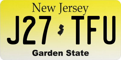 NJ license plate J27TFU