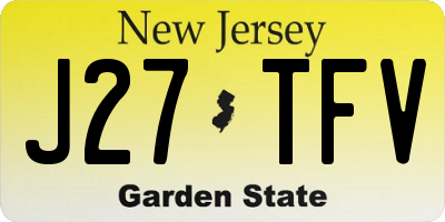 NJ license plate J27TFV