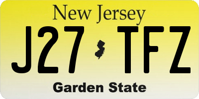 NJ license plate J27TFZ
