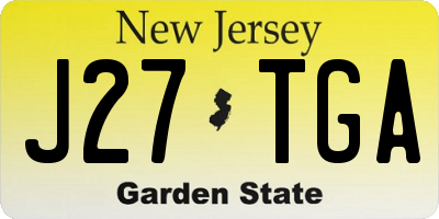 NJ license plate J27TGA