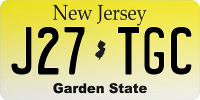 NJ license plate J27TGC