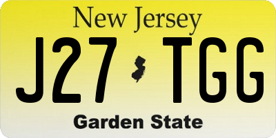 NJ license plate J27TGG