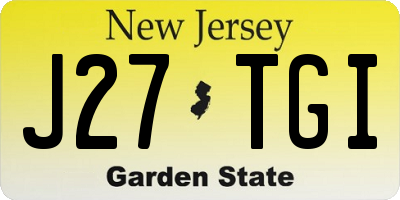 NJ license plate J27TGI