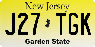 NJ license plate J27TGK