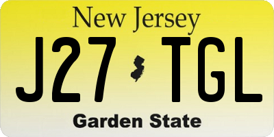 NJ license plate J27TGL