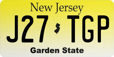 NJ license plate J27TGP