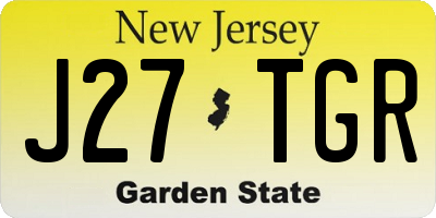 NJ license plate J27TGR
