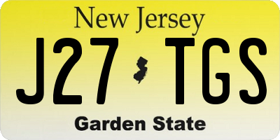 NJ license plate J27TGS