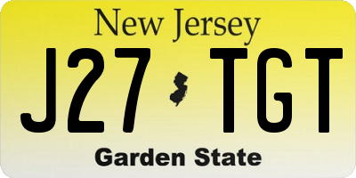NJ license plate J27TGT