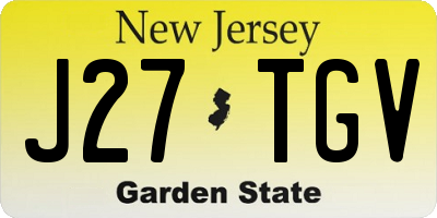 NJ license plate J27TGV
