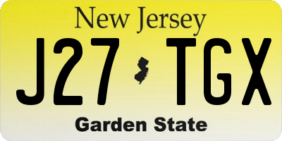 NJ license plate J27TGX