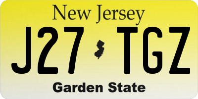 NJ license plate J27TGZ