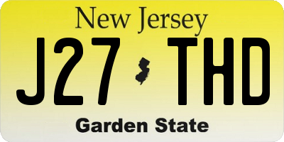 NJ license plate J27THD