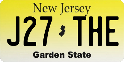 NJ license plate J27THE