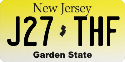 NJ license plate J27THF