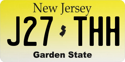 NJ license plate J27THH