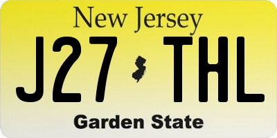 NJ license plate J27THL