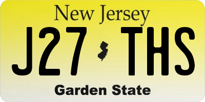 NJ license plate J27THS