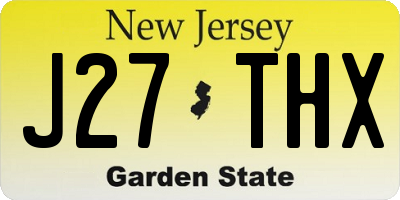 NJ license plate J27THX