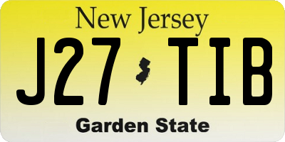 NJ license plate J27TIB