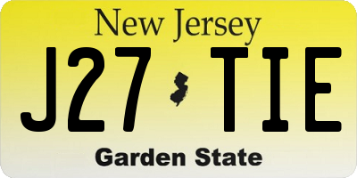 NJ license plate J27TIE
