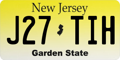 NJ license plate J27TIH