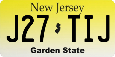 NJ license plate J27TIJ