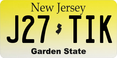 NJ license plate J27TIK