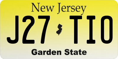 NJ license plate J27TIO