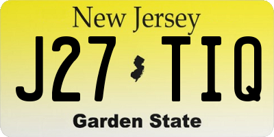 NJ license plate J27TIQ