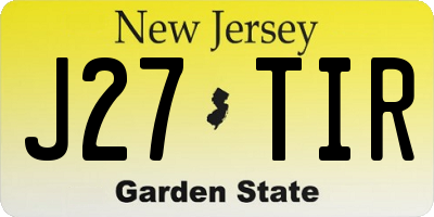 NJ license plate J27TIR