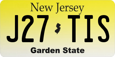 NJ license plate J27TIS