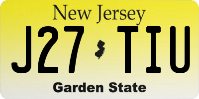 NJ license plate J27TIU