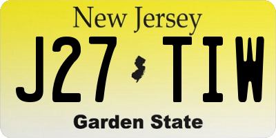 NJ license plate J27TIW