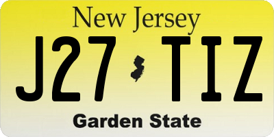 NJ license plate J27TIZ