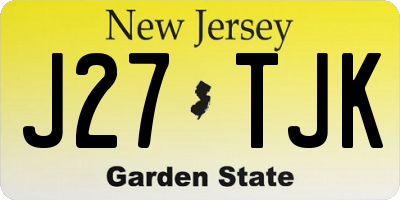 NJ license plate J27TJK