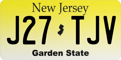 NJ license plate J27TJV
