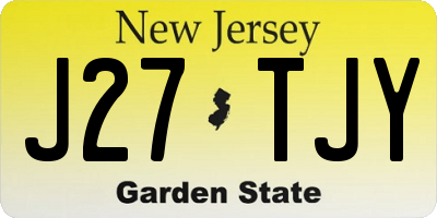 NJ license plate J27TJY