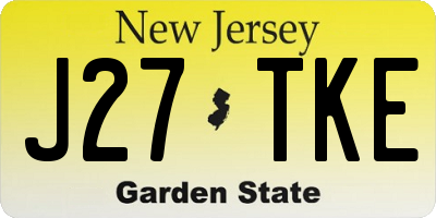 NJ license plate J27TKE