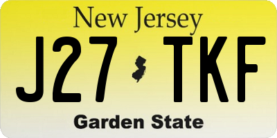 NJ license plate J27TKF