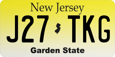 NJ license plate J27TKG