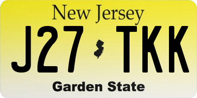 NJ license plate J27TKK