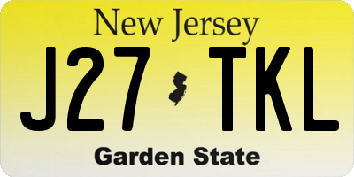 NJ license plate J27TKL