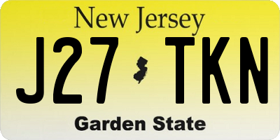 NJ license plate J27TKN