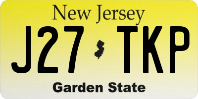 NJ license plate J27TKP